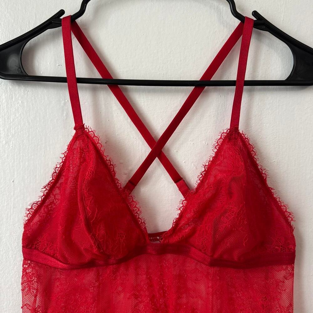 Red camo top dress mesh Lace Lingerie babydoll Romantic‎ Whimsigoth dark fairy - Picture 2 of 6